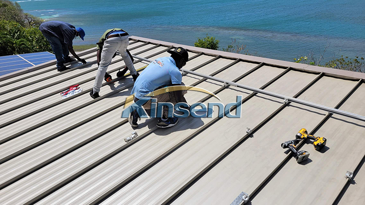 solar panels on corrugated metal roof