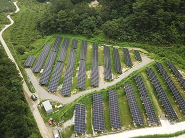 Solar-Bodensystem mit Betonfundament in Südkorea. 650KW